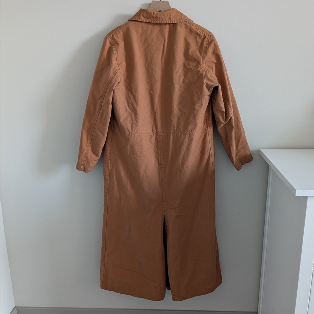 Vintage 90s flannel lined LLbean pumpkin orange barn coat chore jacket rare - Picture 3 of 8